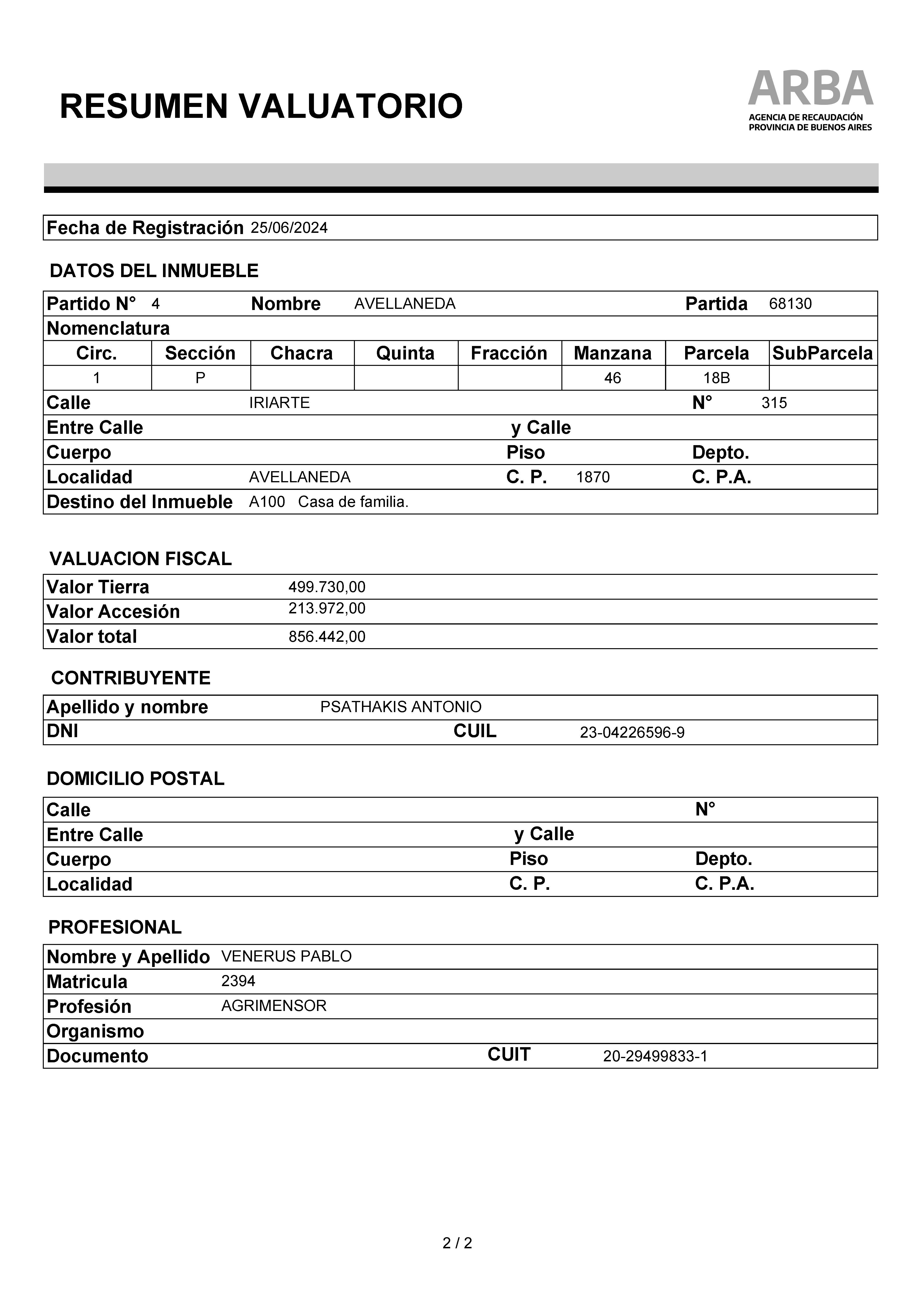 RESUMEN VALUATORIO 2